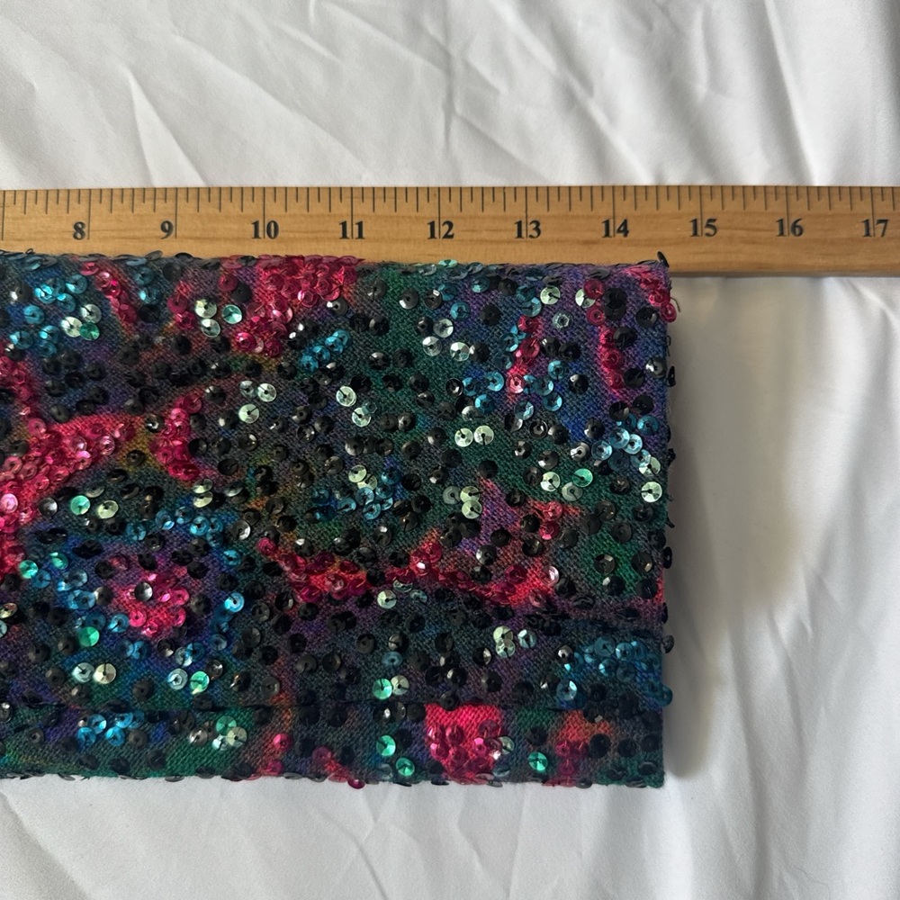 Vintage 70s Colorful Sequin Embellished Multicolor Jacket Cardigan - Picture 9 of 10